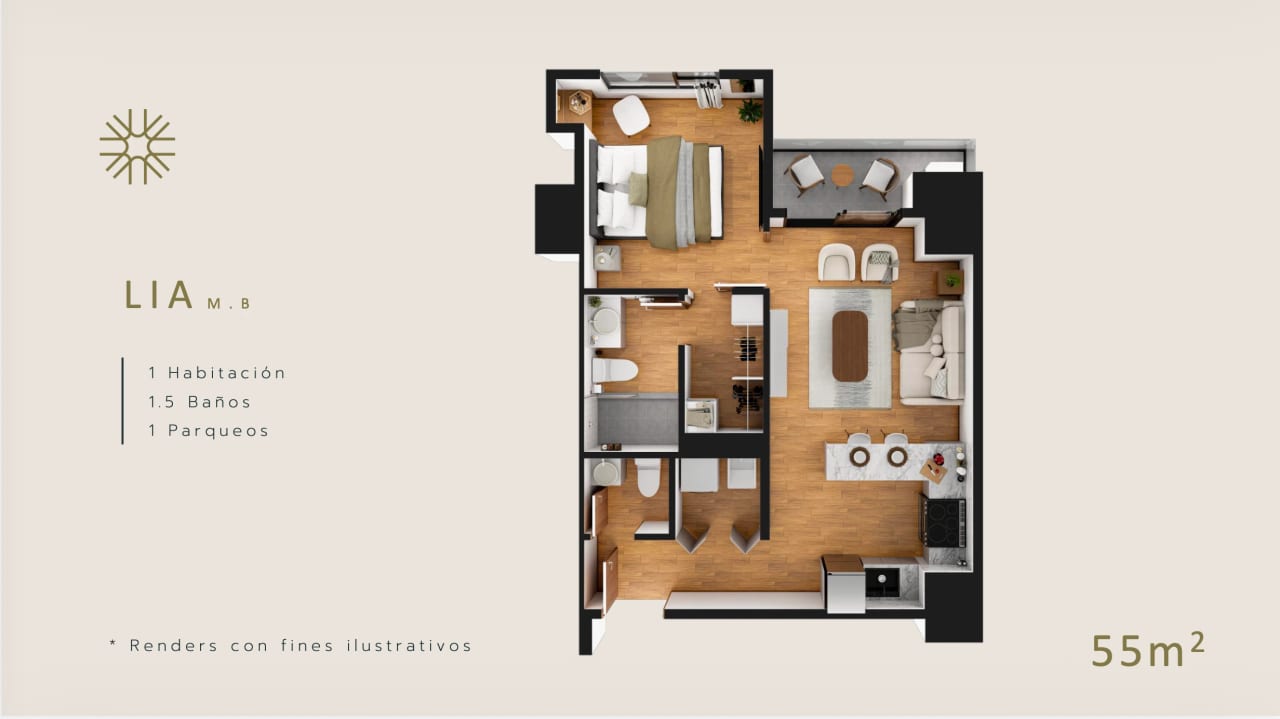 Apartamento en Venta Zona 10 | 55 m² | Airbnb Friendly — Ideal Inversión de Renta — foto 1 de 10